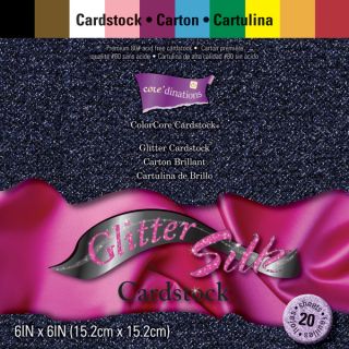 Coredinations Glitter Silk Cardstock Pack 6X6 20/Pkg    15010461