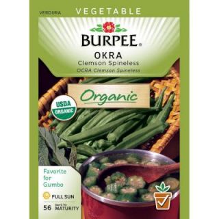Burpee Okra Clemson Spineless Organic Seed 60413