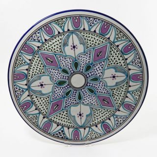 Le Souk Ceramique Malika Design Round Platter (Tunisia)   17089172