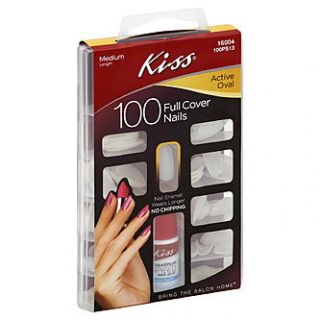 Kiss Nail Kit, Full Cover, Active Oval, Medium Length, 100PS13, 1 kit