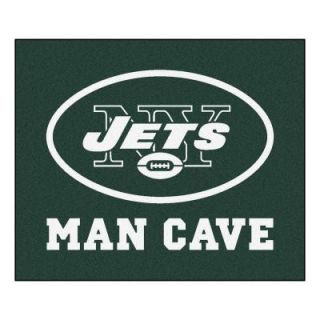 FANMATS New York Jets Green Man Cave 5 ft. x 6 ft. Area Rug 14347