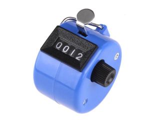 Chrome Hand Tally Counter 4 Digit Number Manual Golf Clicker (Black)