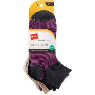 Hanes Ladies Socks Comfort Soft Ankle 5 Pack