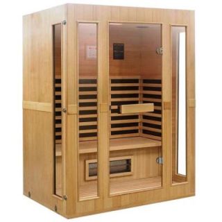 Lifesmart Signature InfraColor Full Spectrum Infrared 3 Person Sauna with 9 Dual Tech Heaters  and Chromo Therapy with Remote LS TCED IC3