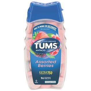 Tums Extra Strength 750 Assorted Berries Tablets Antacid/Calcium
