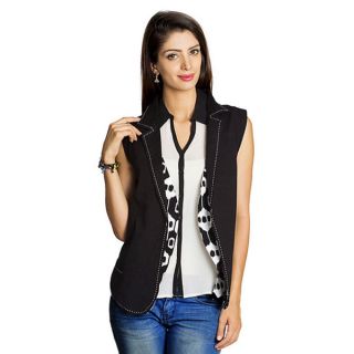 Mohr Womens Black Solid/ Printed Reversible Vest (India)  