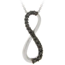 DB Designs Sterling Silver Black Diamond Accent Infinity Necklace