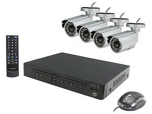 LaView LV KDV0404B5B Complete 4 Channel Security DVR System Easy DIY Four 520TVL Infrared Surveillance Cameras (No HDD)