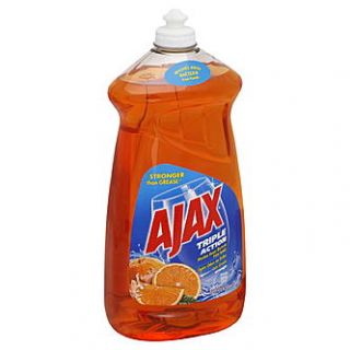 Ajax Dish Liquid/Hand Soap, Triple Action, Orange, 52 fl oz (1.62 qt