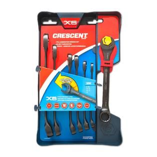 Crescent  7 Pc Combination Wrench Set with Ratcheting Open End and