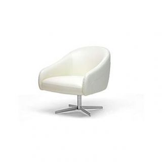 Baxton Studio Balmorale Ivory Leather Modern Swivel Chair   Home