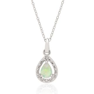 Dolce Giavonna Sterling Silver Gemstone and Diamond Accent Teardrop
