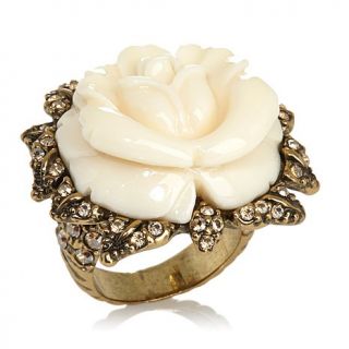 Heidi Daus "Premier Rose" Crystal Accented Carved Ring   7525724