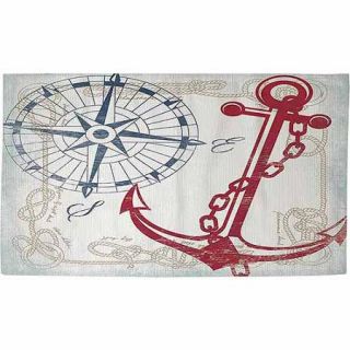 Thumbprintz Anchors Away White Rug, 22.5" x 37"