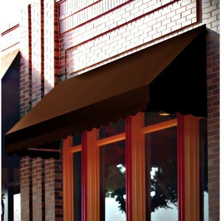 Awntech 76.5 in Wide x 36 in Projection Brown Solid Slope Window/Door Awning