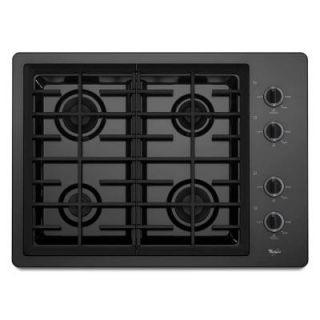 Whirlpool 30 in. Gas Cooktop in Black with 4 Burners W5CG3024XB