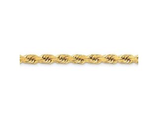 14k Yellow Gold 20.03 inch 8.00 mm Handmade Diamond cut Rope Chain Necklace