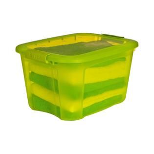 Essential Home  40Qt Lock Lid Tinted Clear   Green