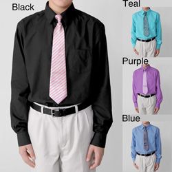 Stylish Gioberti by Boston Traveler Boys Dress Shirt and Tie Set