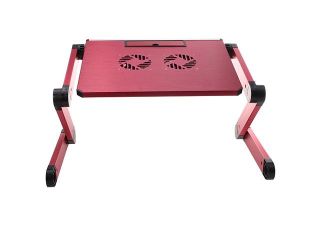 360° Adjustable Foldable Laptop Notebook Desk Table Stand Portable Bed Tray (Red)