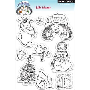 Penny Black Clear Stamp 5X7.5 Sheet Jolly Friends   Home   Crafts