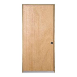 JELD WEN 36 in. x 80 in. Woodgrain Unfinished Hardwood Flush Solid Core Composite Single Prehung Interior Door 560991