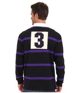 U.S. POLO ASSN. Long Sleeve Stripe Rugby Polo with Patch and Big Pony Logo