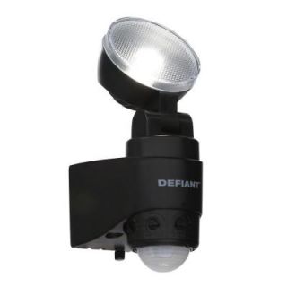 Defiant 180° 1 Head Black LED Motion Sensing Battery Power Outdoor Flood Light DFI 5939 BK