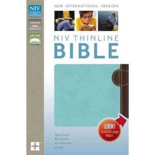 Holy Bible New International Version, Chocolate / Turquoise, Italian Duo Tone, Thinline Bible