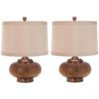 Safavieh Alexis 19 in. Taupe Geneva Hard Back Bead Lamp (Set of 2) LIT4016A SET2