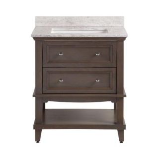 Home Decorators Collection Teasian 31 in. W x 22 in. D x 38.3 in. H Vanity in Flagstone Gray with Stone Effects Vanity Top in Winter Mist TE30WMP2COM FG
