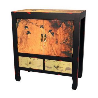 Oriental Furniture Multicolor Rectangular End Table