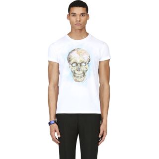 Alexander McQueen White Map Skull T Shirt