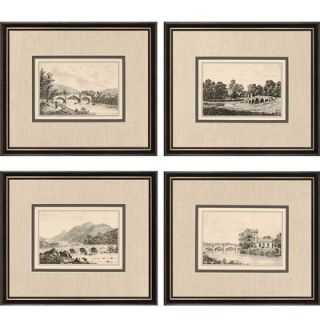 Paragon Idyllic Bridges by Wood 4 Piece Framed Painting Print Set