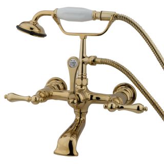 Kingston Brass Vintage Polished Brass 3 Handle Fixed Clawfoot Tub Faucet