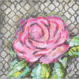 Rose on Gray Abstract Pink Canvas Art by Renditions by Reesa