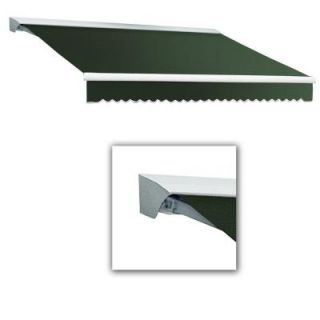 AWNTECH 12 ft. Destin LX Manual Retractable Acrylic Awning with Hood (120 in. Projection) in Olive/Alpine DM12 253 O