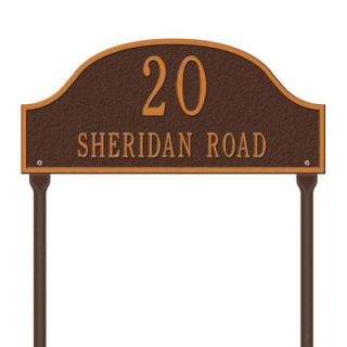 Whitehall Products Admiral Standard Arch Antique Copper Lawn Two Line Address Plaque 1241AC