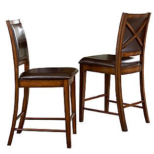 Oxford Creek  24 in. H Stools in Rustic Oak (set of 2)