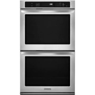 KitchenAid Architect Series II 27 in. Double Electric Wall Oven Self Cleaning with Convection in Stainless Steel KEBS277BSS