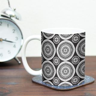 KESS InHouse Circles by Nandita Singh 11 oz. White Ceramic Coffee Mug
