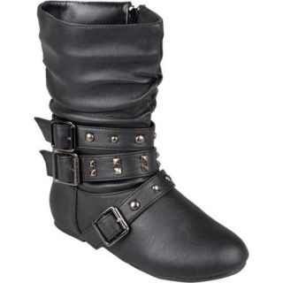 Brinley Co. Girls' Buckle Detail Studded Boots