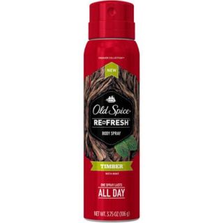 Old Spice Re Fresh Fresher Collection Timber Body Spray, 3.75 oz