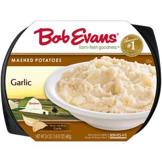 Bob Evans Mashed Potatoes Garlic ID 525 Refrigerated Sides 24 OZ TRAY