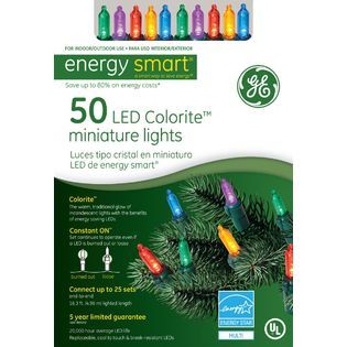 General Electric  Christmas Energy Smart 50 LED Miniature Lights Multi