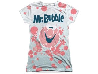 Mr Bubble Bubbles Everywhere (Front Back Print) Juniors Sublimation Shirt