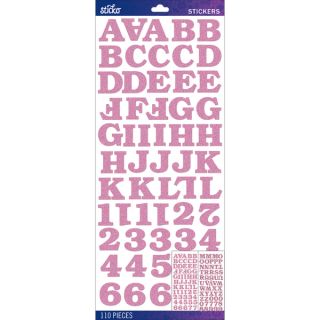 Sticko Alphabet Stickers Light Pink Bookman Glitter