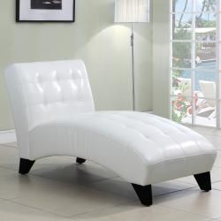 Axis White Faux Leather Chaise Lounge Chair  ™ Shopping