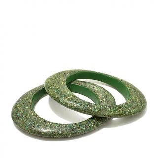 Rara Avis by Iris Apfel Recycled Paper 2 piece Bangle Bracelet Set   7682026