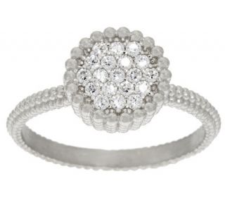 Vicenza Silver Sterling Pave Diamonique Ring —